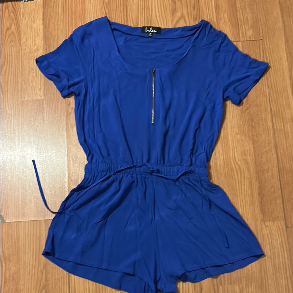 Lulu's Vibrant Blue Zippered Romper